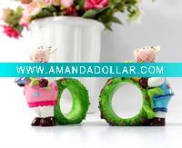 Wholesale Polyresin lovely cow Napkin Ring