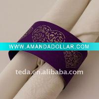Wholesale Table Decoration Treditonl Purple Heart Napkin Rings