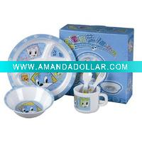 Wholesale 5 pcs melamine children dinner set