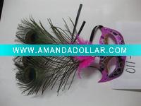 2011New design colorful LED flashing Dance Feather masks
