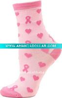 Wholesale Pink Hearts and Ribbons Socks Women