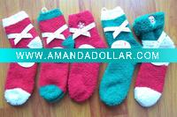 Wholesale christmas microfiber home socks