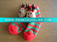 Wholesale cute christmas slipper socks
