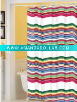 100% polyester printed stripe shower curtain