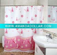 printed butterfly polyester shower curtain
