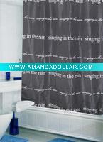 Wholesale letter printing polyester shower curtain