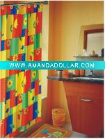 printed flower polyester shower curtain