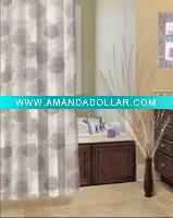 Wholesale printed flower polyester shower curtain