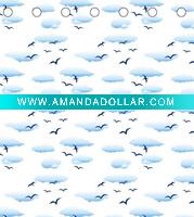 printed bird polyester shower curtain