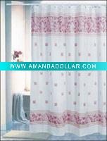 100% polyester waterproof yellow fabric shower curtain