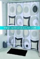 polyester waterproof hookless bath curtain