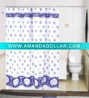 Floral printed waterproof polyester shower curtain