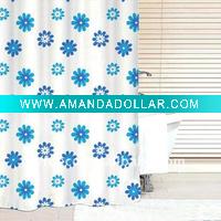 100% polyester printed bathroom curtains flower design