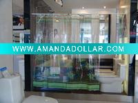 Wholesale hot selling green leaves plastic shower curtain