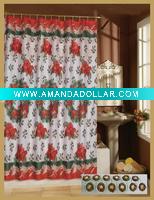 Shower curtain with With polyresin hooks