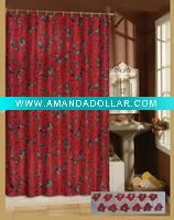 Wholesale Shower curtain with With polyresin hooks