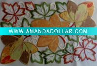 leaf Embroidery Placemat for Fall design
