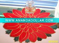 Wholesale Beautiful Open flowers placemat for christmas