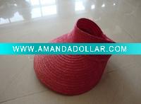 rose red straw golf/sun hat/sports hat