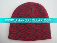 Acrylic knitted man's sport jacquard beanie hat