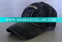 Wholesale jean baseball hat with embroidered logo