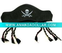 Wholesale Pirate Adult Toddler Skull Hat Foam Braid Party Costume bsh-0547