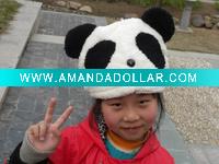 plush panda shape hat,party hat