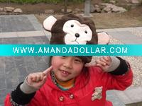 Wholesale plush monkey shape hat,party hat