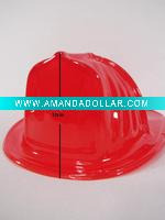 Wholesale pvc party hat red child pvc fire fighter hat