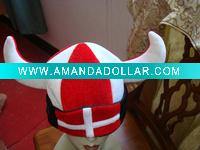 Wholesale cheap velvet party hat/ carnival hat/2 horns cow hat