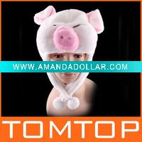 Cartoon Animal Hat White Pig