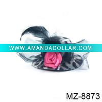 Wholesale 2011 hot sale lady fashion flower and feather party hat