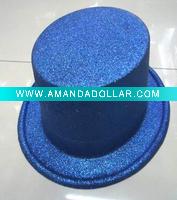 Wholesale BSH-0674 silver blue bowler carnival party hat