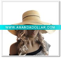 Wholesale Fashion Ladies Beach Large Brim Straw Hat