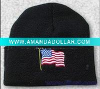 USA knitted hat with flag logo