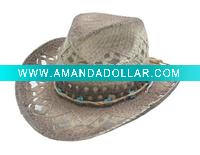 Wholesale Paper straw handmade weave cowboy hat
