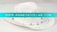 Wholesale Paper straw handmade weave cowboy hat