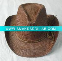 Wholesale (HCB1317) Fashion Paper Straw Cowboy Hat With Ribbon Trim