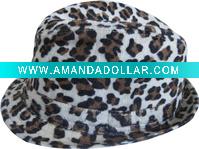 winter leopard christmas cowboy festival hat