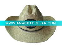 Wholesale (HCB1302) Natural Paper Straw Cowboy Hat