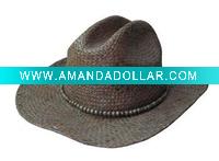 Wholesale (HCB1010) Natural Raffia Straw Cowboy Hat