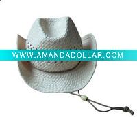 Wholesale (CCB1005B) Fashion Straw Cowboy Hat With Ribbon Trim For Children