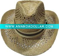 Wholesale western raffia handmade cowboy straw hat