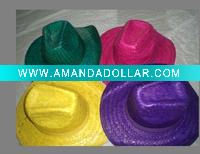 Wholesale colorful straw cowboy hat for promotion