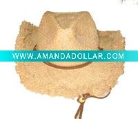 Wholesale Fashion Natural Straw Cowboy Hat with Raw Brim