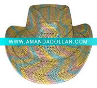 Wholesale Fashion Colorful Paper Straw Cowboy Hat