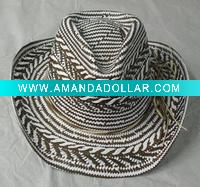 Wholesale (HCB1315C) Fashion Pattern Paper Straw Cowboy Hat