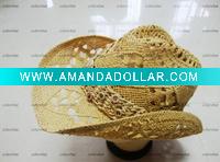 Wholesale Iris germanica paper cowboy hat luxurious belt decorated