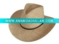 Wholesale Natural straw hands weave cowboy hat
