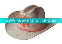 Wholesale Natural Paper Straw Cowboy Hat